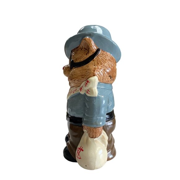 Vintage Ceramic Bandit Bear Piggy Bank - Picture 2 of 6